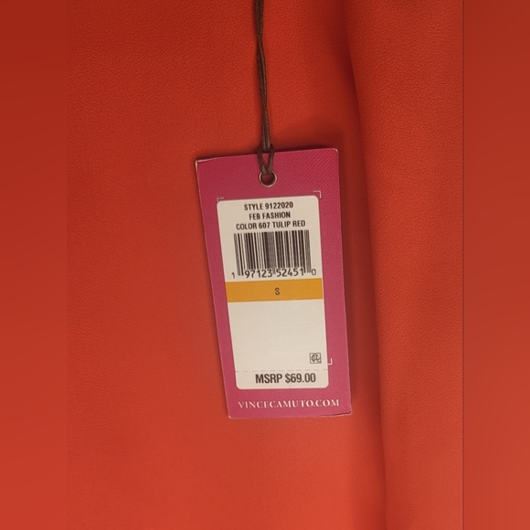 Vince Camuto Vibrant Red Tank Top Small - New - Picture 4 of 4